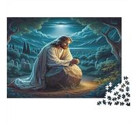 Gesù prega chiaro luna Rompicapo 1000 Pezzi In cartone Extra Spesso, Un Classico Puzzle A Pezzi Per Pace Interiore, Ideale Per Sfida Personale, Regalo Di Compleanno Originale 52x38cm/1000pcs