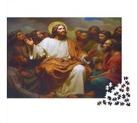 Gesù Puzzle 1000 Pezzi Arte Per Adulti Gesù predica Puzzle Legno Premium Giochi Rilassamento E Intelligence Facile Da Regalo Per Amore E Amico Art Collection 1000pcs (75x50cm)