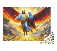 Gesù - Puzzle Religione 1000 Pezzi per Famiglie Gesù Alato che Scende verso un Paesaggio Gioco Divertente e Impegnativo | Decorazione per la Casa 70x50cm/1000pz