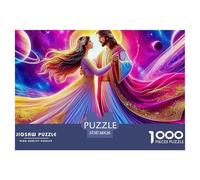 Gesù - Puzzle religioso da 1000 pezzi per adulti: due figure in tunica che danzano nella luce cosmica per tutta la famiglia, donne, regali per uomini 38x26 cm/1000 pezzi