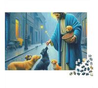Gesù-Puzzle religioso Incontro sacro urbano 1000 pezzi Cartone spesso e robusto Antipolvere Regalo di compleanno per adulti Famiglia Principianti 70x50cm/1000 pezzi