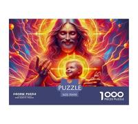 Gesù - Puzzle religioso per adulti e bambini: Gesù che tiene in braccio un bambino con un alone luminoso, gioco educativo dai 12 anni in su, 70x50 cm/1000 pezzi