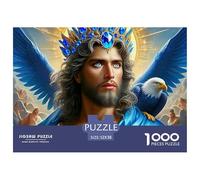 Gesù - Puzzle religioso per adulti educativo: Gesù con corona e aquila 1000 pezzi giochi per la decorazione della casa 52x38 cm/1000 pezzi