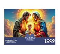 Gesù - Puzzle religioso per adulti per la casa: Sacra Famiglia (Maria Giuseppe Gesù) Gioco educativo di decompressione e decorazione murale 38x26 cm/1000 pezzi