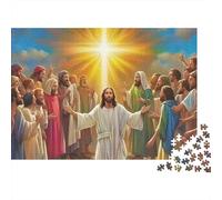 Gesù-Puzzle religioso Processione divina 1000 pezzi Cartone robusto Antistress per interni Casa Tempo libero per adulti Famiglia Coppie Appassionati 38x26cm/1000 pezzi