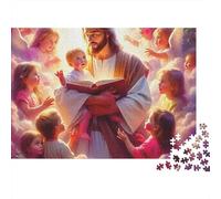 Gesù-Puzzle religioso Volto sacro Abbraccio 1000 pezzi Cartone robusto liscio Tempo tranquillo Hobby Viaggio Vacanza per adulti Coppie Principianti 70x50cm/1000 pezzi