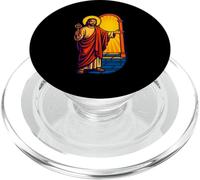 Gesù radiante che tiene l'illustrazione chiave, disegno di arte cristiana PopSockets PopGrip per MagSafe