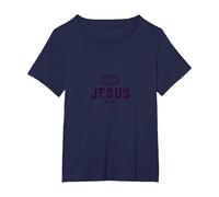 Gesù Ragazza: Redenti & Cristiani autorizzati per la Fede delle Donne Maglietta, Donna Plus-Size, Navy, 1X