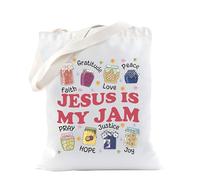 Gesù Regalo Gesù Cristo Tote Bag per fede cristiana Pregare Benedetto Regalo religioso Dio Cristiano, Jesus Jam, medium