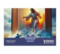 Gesù - Religione 1000 pezzi per adulti e bambini: Gesù chiama un uomo dalle nuvole Giochi educativi Decorazione della casa Puzzle per la famiglia 70x50cm/1000 pezzi