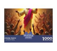 Gesù - Religione 1000 pezzi per adulti e bambini: Gesù con le braccia alzate, folla che si allunga, giochi educativi, puzzle per la casa, decorazione per la famiglia, 38x26 cm/1000 pezzi
