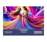 Gesù - Religione Puzzle impegnativo da 1000 pezzi: due figure in tunica che danzano nella luce cosmica per adulti, adolescenti e anziani Gioco rompicapo 70x50 cm/1000 pezzi