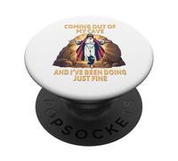 Gesù Resurrezione che esce dalla mia caverna divertente Pasqua PopSockets PopGrip Adesivo