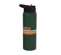 GESÙ Retro Personalizzato Nome Vintage Stripes Stainless Steel Insulated Water Bottle
