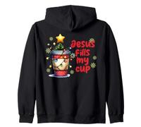 Gesù riempie la mia Tazza di Natale Cristiano Uomini Donne Bambini Natale Felpa con Cappuccio