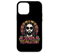 Gesù Rivoluzione Cristiana Fede Retro Groovy Hippie Fiore Custodia per iPhone 12 mini
