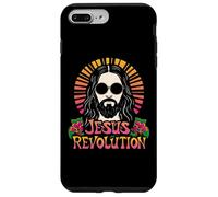 Gesù Rivoluzione Cristiana Fede Retro Groovy Hippie Fiore Custodia per iPhone 7 Plus/8 Plus