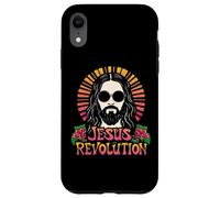 Gesù Rivoluzione Cristiana Fede Retro Groovy Hippie Fiore Custodia per iPhone XR