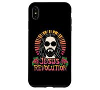 Gesù Rivoluzione Cristiana Fede Retro Groovy Hippie Fiore Custodia per iPhone XS Max