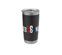 Gesù Salva Design Patriottico con Tipografia Distressata Bicchiere termico in acciaio inox doppia parete