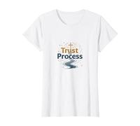 Gesù Salva: Fidati del processo Citazione sulla Fede Cristiana Maglietta, Donna, Bianco, 3XL