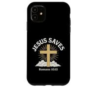 Gesù salva Romani 10:13 Salvezza Croce Cristiana Custodia per iPhone 11