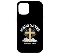 Gesù salva Romani 10:13 Salvezza Croce Cristiana Custodia per iPhone 12/12 Pro