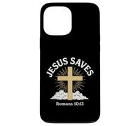 Gesù salva Romani 10:13 Salvezza Croce Cristiana Custodia per iPhone 13 Pro Max