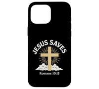 Gesù salva Romani 10:13 Salvezza Croce Cristiana Custodia per iPhone 16 Pro Max