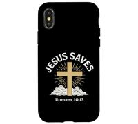 Gesù salva Romani 10:13 Salvezza Croce Cristiana Custodia per iPhone X/XS