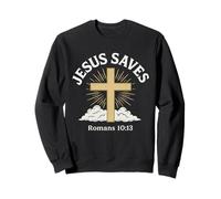 Gesù salva Romani 10:13 Salvezza Croce Cristiana Felpa
