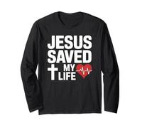 Gesù Saved My Life Christian Faith Maglia a Manica