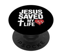 Gesù Saved My Life Christian Faith PopSockets PopGrip Adesivo