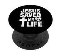 Gesù Saved My Life Christian Faith PopSockets PopGrip Adesivo