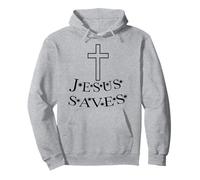 Gesù SAVES with Christian Cross Felpa con Cappuccio