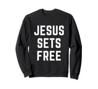 Gesù Sets Free Christian Faith Bibbia Vangelo Regali Idea Felpa