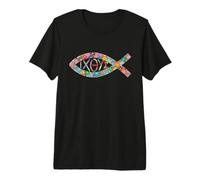 Gesù Simbolo Pesce Ichthys Christian Maglietta Premium