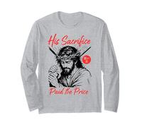 Gesù Suo Sacrificio Pagato Il Prezzo Christian Manga Sketch Maglia a Manica