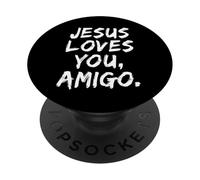 Gesù ti ama Amigo Cristiano Credente Fede Dio Religioso PopSockets PopGrip Adesivo