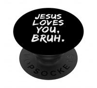 Gesù ti ama Bruh Cristiano Credente Fede Dio Religioso PopSockets PopGrip Adesivo