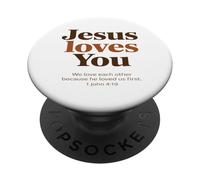 Gesù ti ama Cristiano Gesù Cristianesimo Versetto PopSockets PopGrip Adesivo