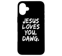 Gesù ti ama Dawg Cristiano Credente Fede Dio Religioso Custodia per iPhone 16 Plus