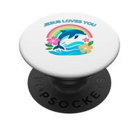 Gesù ti ama delfino Carino io amo i delfini PopSockets PopGrip Adesivo