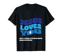 Gesù Ti AMA | Dio è Buono | Gesù è la mia Forza Maglietta