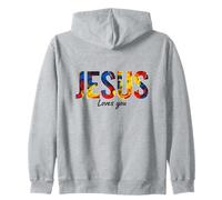 Gesù Ti AMA Fede Cristiana Dio Vangelo Chiesa Felpa con Cappuccio