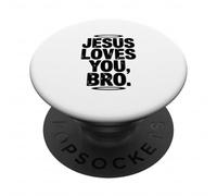 Gesù ti ama, fratello, umorismo cristiano ispiratore PopSockets PopGrip Adesivo