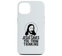 GESÙ TI SALVA DAL PENSARE Divertente meme ateo Custodia per iPhone 13