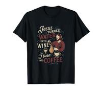 Gesù trasformato l'acqua in caffè Grafica Vintage Maglietta