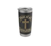 Gesù Tshirt Uomo Donna Cristianesimo Cristo Croce Croce Bicchiere termico in acciaio inox doppia parete