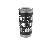 Gesù Tshirt Uomo Donna Cristianesimo Cristo Croce Croce Bicchiere termico in acciaio inox doppia parete